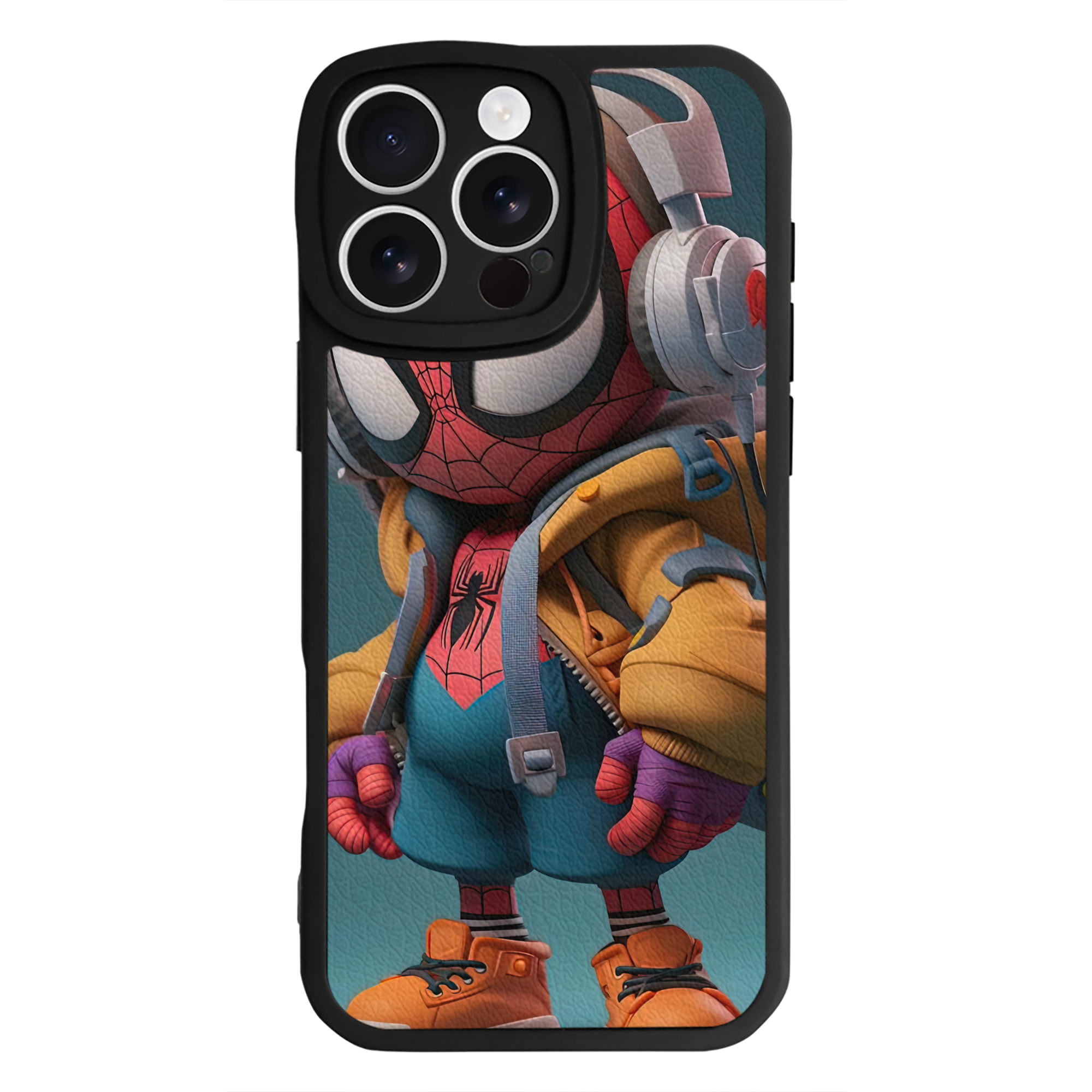 Spider Man スパイダーマン 【iPhone 16シリーズ対応】シリコンスマホケース（レザー調） 材質：シリコン